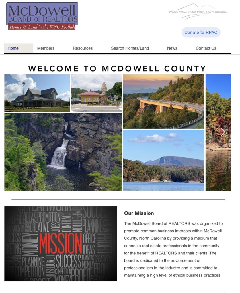 McDowell County board of realtors homepage